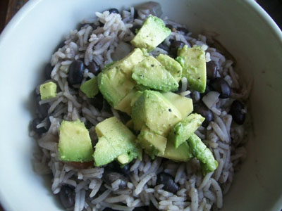 Black Beans and Rice with Avocado