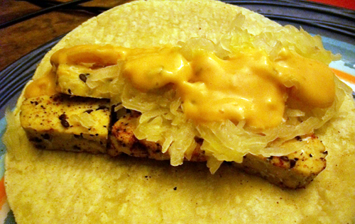Tempeh Reuben Taco
