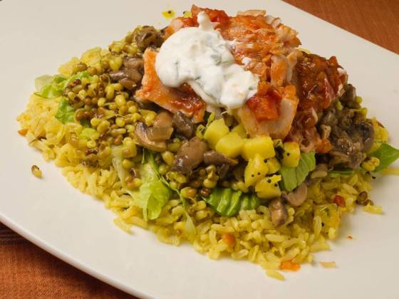 Lentil Bowl on a Bed of Lemon Rice