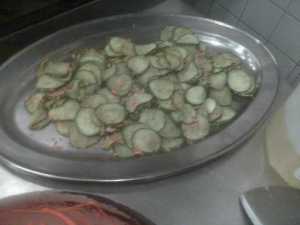 Cucumbers Seasoned with Salt, Sesame Oil and Seeds